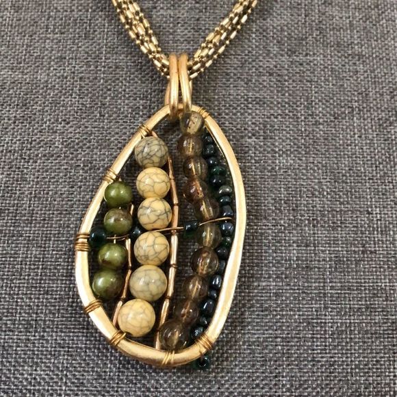 Zevar by Treska Statement Bead Pendant Necklace - Picture 2 of 3